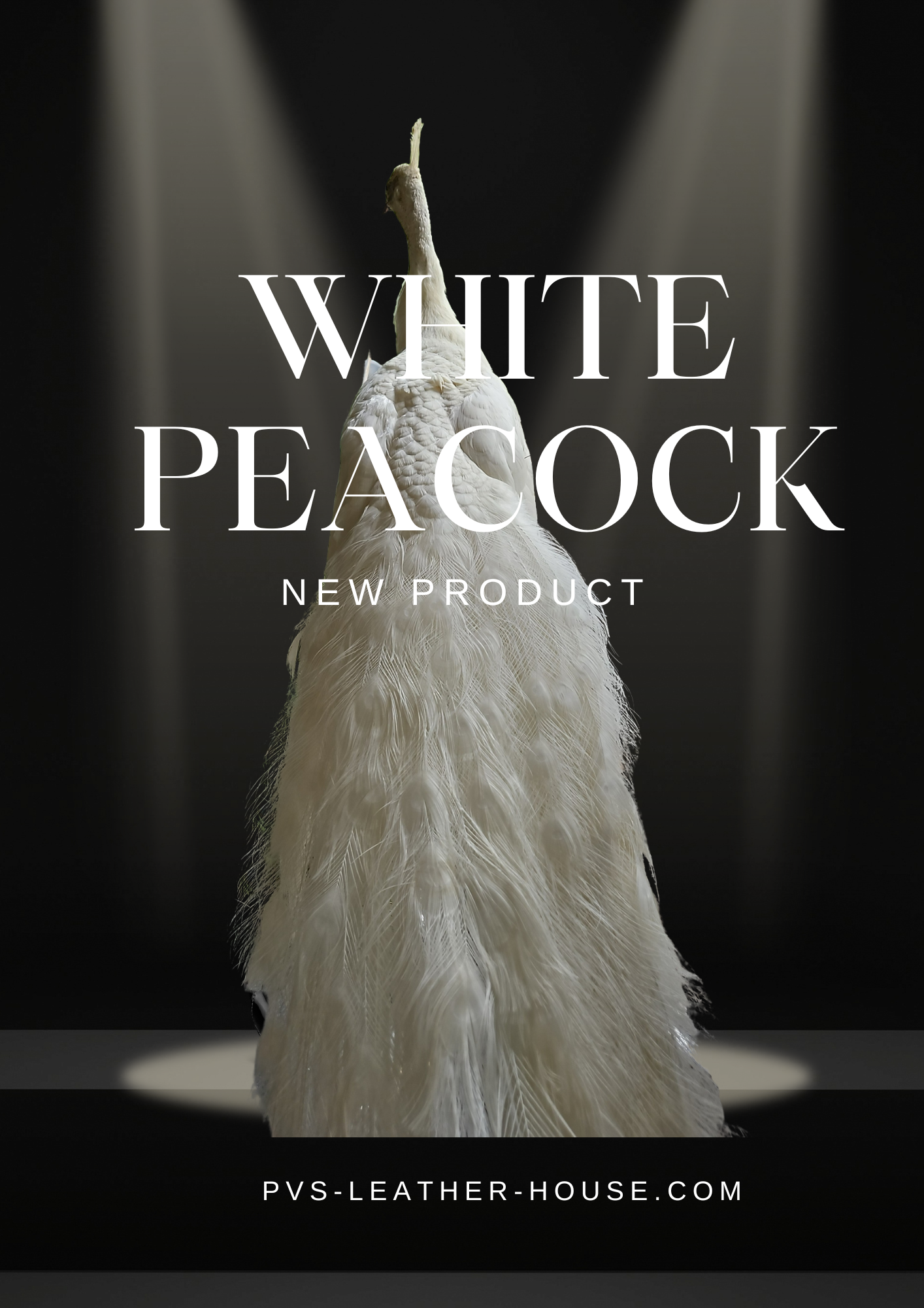 Paon blanc sur socle inclus